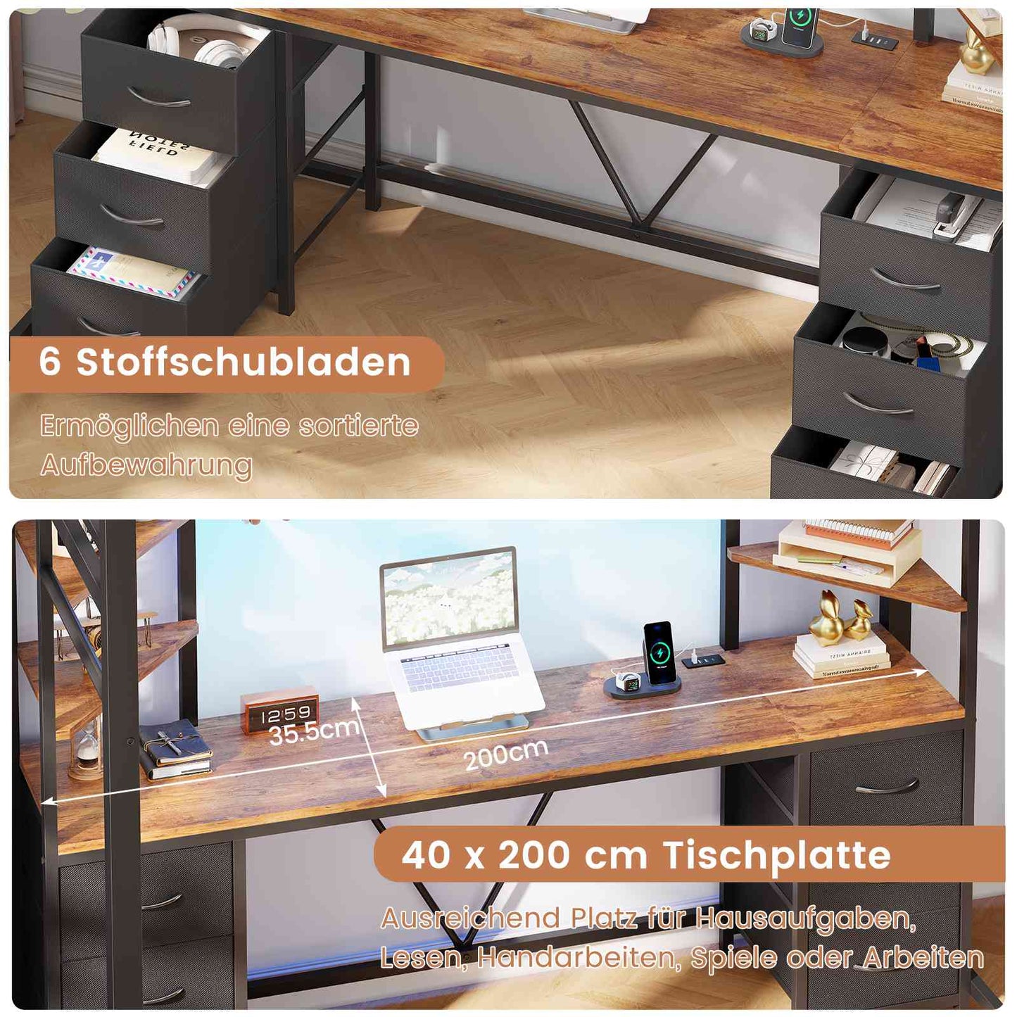 AOGLLATI Hochbett 90x200 cm mit Integriertem Schreibtisch Jugendbett Etagenbett mit Schreibtisch Loftbett 90x200 mit Stauraum