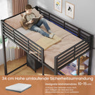 AOGLLATI Hochbett 90x200 cm mit Integriertem Schreibtisch Jugendbett Etagenbett mit Schreibtisch Loftbett 90x200 mit Stauraum