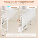 AOGLLATI Polsterbett Schlafsofa 90x190mit Tisch Schublade Bett mit Stauraum Jugendbett mit LED-Beleuchtung & Ladestation Tagesbett mit Gepolstertem Kopfteil