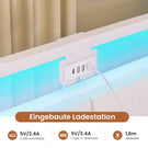AOGLLATI Polsterbett Schlafsofa 90x190mit Tisch Schublade Bett mit Stauraum Jugendbett mit LED-Beleuchtung & Ladestation Tagesbett mit Gepolstertem Kopfteil