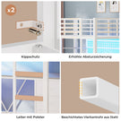 AOGLLATI Hochbett 90x200 cm mit Integriertem Schreibtisch Jugendbett Etagenbett mit Schreibtisch Loftbett 90x200 mit Stauraum