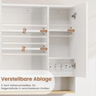 AOGLLATI Spiegelschrank Bad 80 cm breit mit LED-Beleuchtung & Steckdose Badezimmerschrank mit HD Spiegel & Verstellbarem Badschrank mit 2 Türen 3 Farbtemperaturen & Dimmbarer