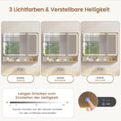 AOGLLATI Spiegelschrank Bad 80 cm breit mit LED-Beleuchtung & Steckdose Badezimmerschrank mit HD Spiegel & Verstellbarem Badschrank mit 2 Türen 3 Farbtemperaturen & Dimmbarer