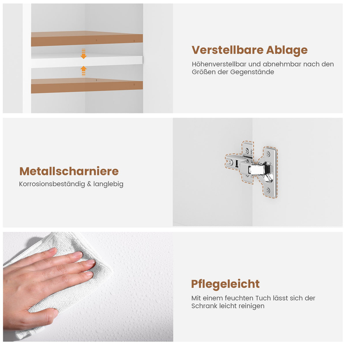 AOGLLATI Badezimmerschrank Badezimmer Hochschrank mit verstellbaren Ablagen Schublade offenen Fächern Platzsparender Badschrank für Badezimmer