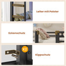 AOGLLATI Hochbett 90x200 Etagenbett mit Schreibtisch Jugendbett 90x200 mit LED Beleuchtung & Ladestation Bunk Bed Loft Bed mit Schreibtisch & Stauraum