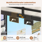 AOGLLATI Hochbett 90x200 Etagenbett mit Schreibtisch Jugendbett 90x200 mit LED Beleuchtung & Ladestation Bunk Bed Loft Bed mit Schreibtisch & Stauraum