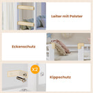 AOGLLATI Hochbett 90x200 Etagenbett mit Schreibtisch Jugendbett 90x200 mit LED Beleuchtung & Ladestation Bunk Bed Loft Bed mit Schreibtisch & Stauraum
