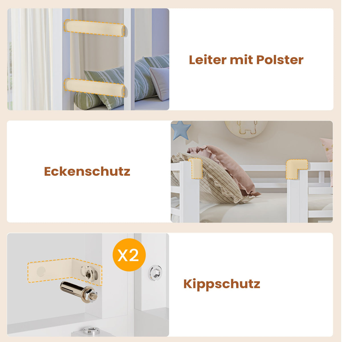 AOGLLATI Hochbett 90x200 Etagenbett mit Schreibtisch Jugendbett 90x200 mit LED Beleuchtung & Ladestation Bunk Bed Loft Bed mit Schreibtisch & Stauraum